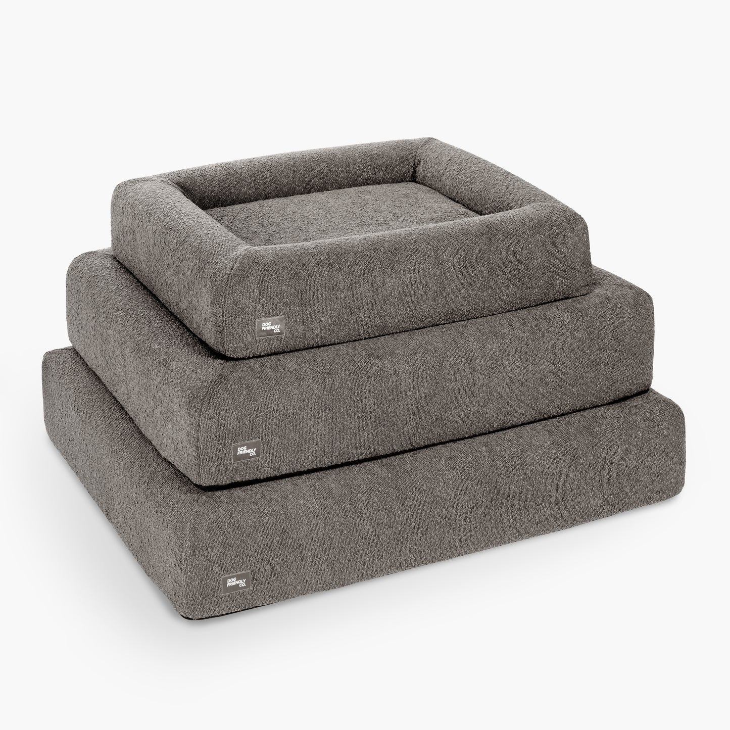 Premium Orthopedic Memory Foam Dog Bed - Brown Bouclé (Medium)