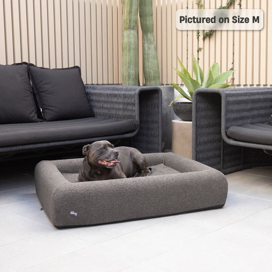 Premium Orthopedic Memory Foam Dog Bed - Brown Bouclé (Medium)